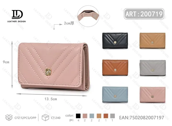 Billetera mediana de dama trifold