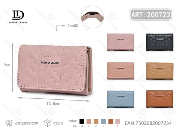 Billetera mediana de dama trifold