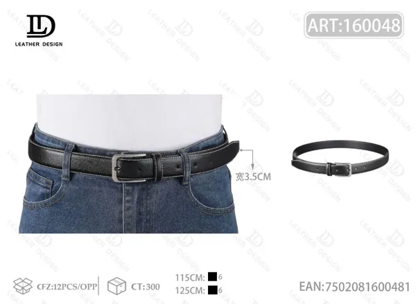 Cinturón para caballero de 3.5cm con hebilla giratoria de aleación