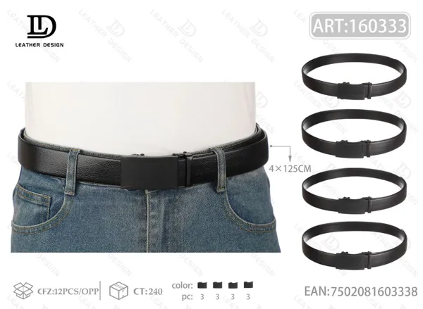 Cinturón para caballero con hebilla automática de acrílico 4.0x125cm