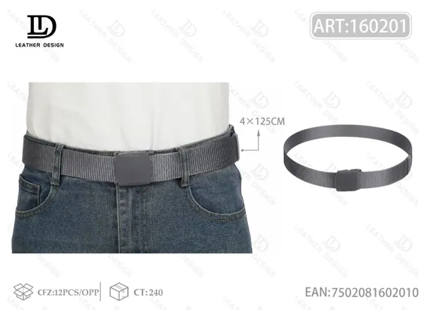 Cinturón trenzado con hebilla de plástico para caballero 4.0x125cm