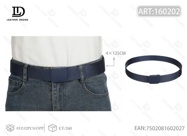 Cinturón trenzado con hebilla de plástico para caballero 4.0x125cm
