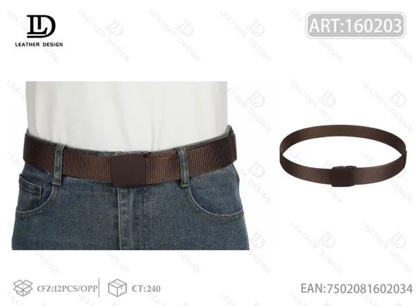 Cinturón trenzado con hebilla de plástico para caballero 4.0x125cm