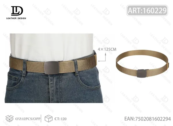 Cinturón trenzado con hebilla de metal para caballero 4.0x125cm