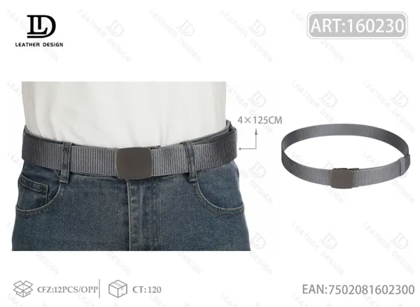 Cinturón trenzado con hebilla de metal para caballero 4.0x125cm