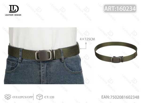 Cinturón trenzado con textura para caballero con hebilla de hierro 4.0*125cm