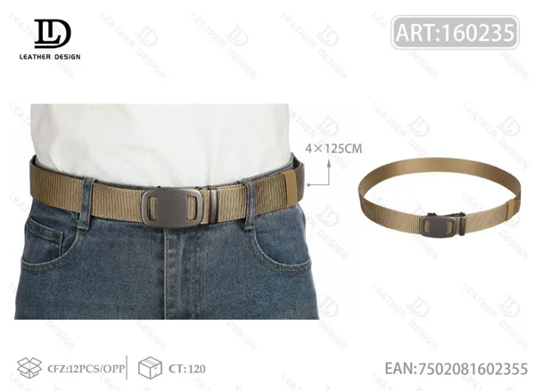 Cinturón trenzado con textura para caballero con hebilla de hierro 4.0*125cm