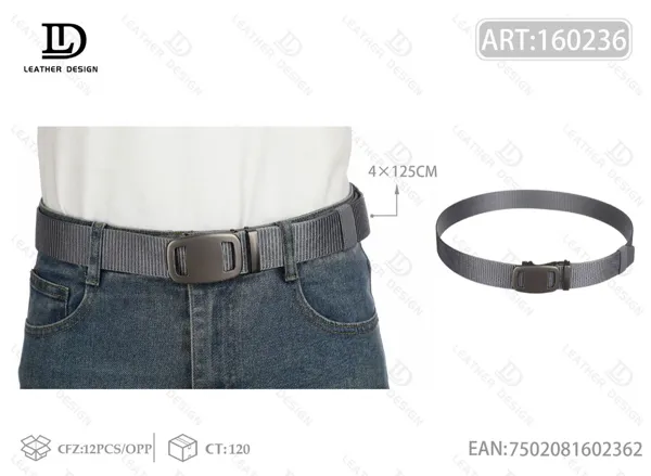 Cinturón trenzado con textura para caballero con hebilla de hierro 4.0*125cm