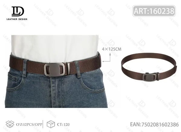 Cinturón trenzado con textura para caballero con hebilla de hierro 4.0*125cm