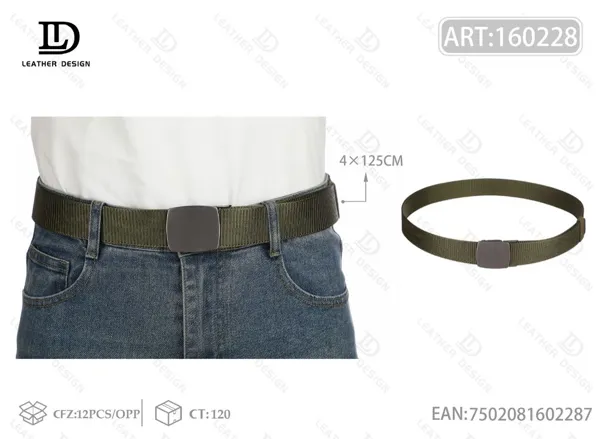 Cinturón trenzado con textura para caballero con hebilla de hierro 4.0*125cm
