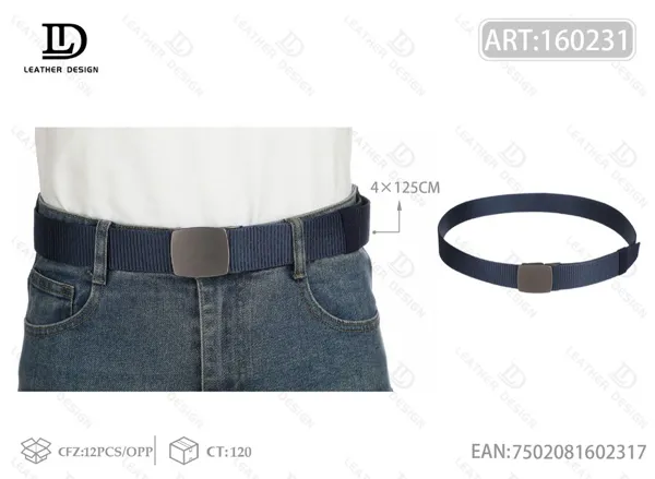 Cinturón trenzado con textura para caballero con hebilla de hierro 4.0*125cm