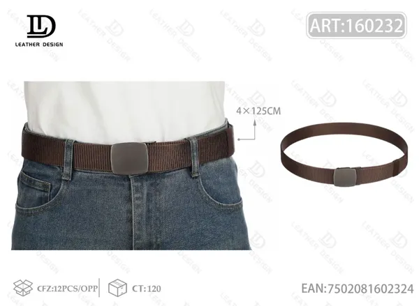 Cinturón trenzado con textura para caballero con hebilla de hierro 4.0*125cm