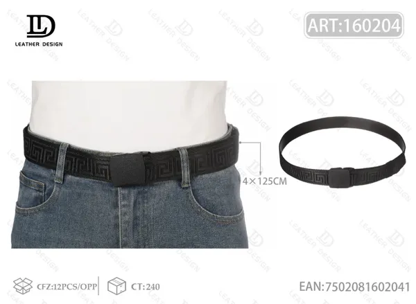 Cinturón trenzado para caballero con hebilla de plástico 4.0*125cm