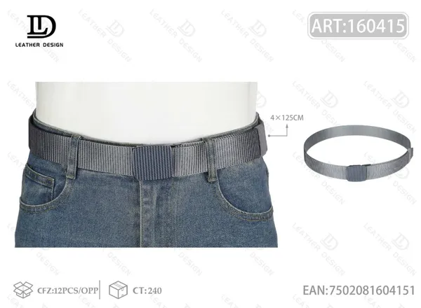 Cinturón trenzado para caballero con hebilla automática de hierro 4.0*125cm