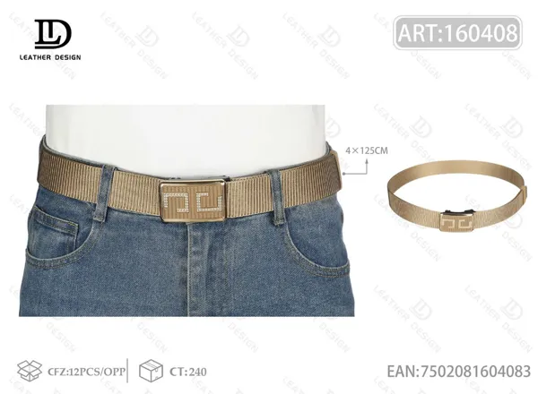 Cinturón trenzado para caballero estampado con hebilla automática de metal 4.0cm