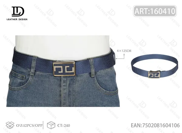 Cinturón trenzado para caballero estampado con hebilla automática de metal 4.0cm
