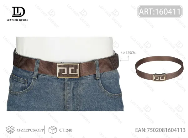 Cinturón trenzado para caballero estampado con hebilla automática de metal 4.0cm