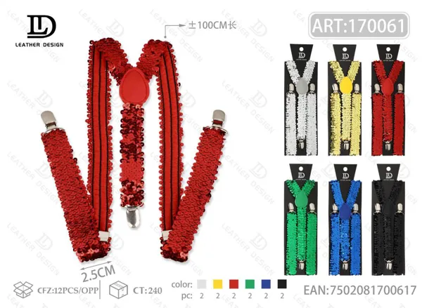 Tirantes de lentejuelas para fiesta 2.5x100 cm