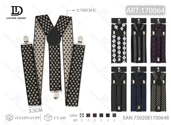 Tirantes estampados para caballero 3.5x100 cm
