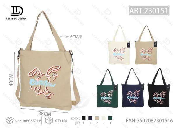 Bolso bandolera de lona