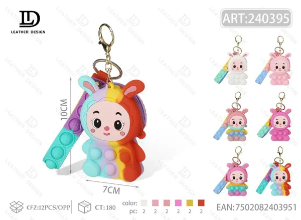Monedero antiestrés de silicona con diseño de niña