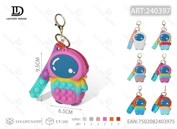 Monedero antiestrés de silicona con diseño de astronauta