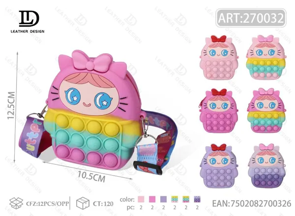 Bolso antiestrés de silicona con diseño de niña
