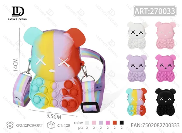 Bolso antiestrés de silicona con diseño de osito