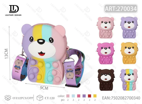 Bolso antiestrés de silicona con diseño de osito