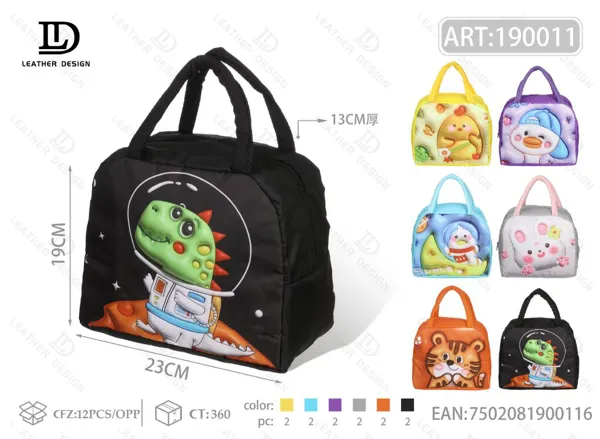Bolsa térmica de mano de tela Oxford con caricatura