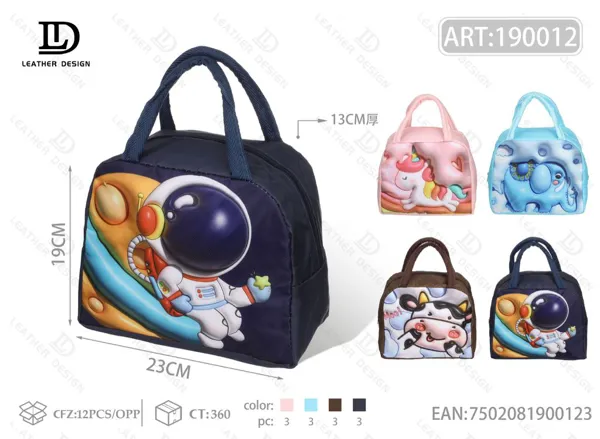 Bolsa térmica de mano de tela Oxford con caricatura