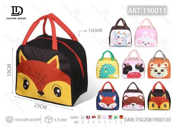 Bolsa térmica de mano de tela Oxford con caricatura