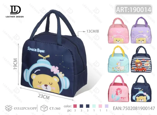 Bolsa térmica de mano con caricatura, tela 600D