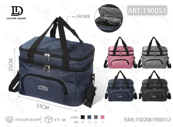 Bolsa térmica multifuncional de mano y bandolera para exteriores, tamaño grande