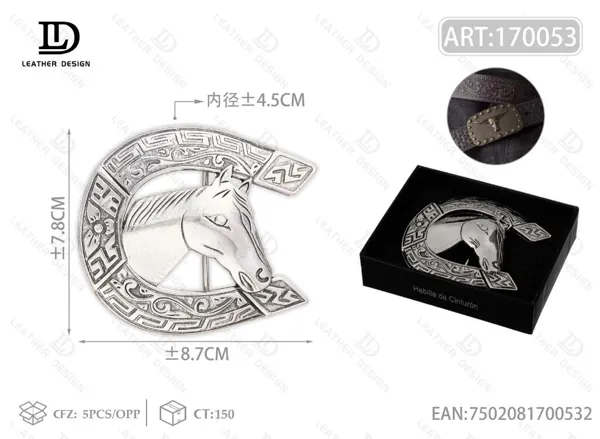 Hebilla grande de cinturón con cabeza de caballo