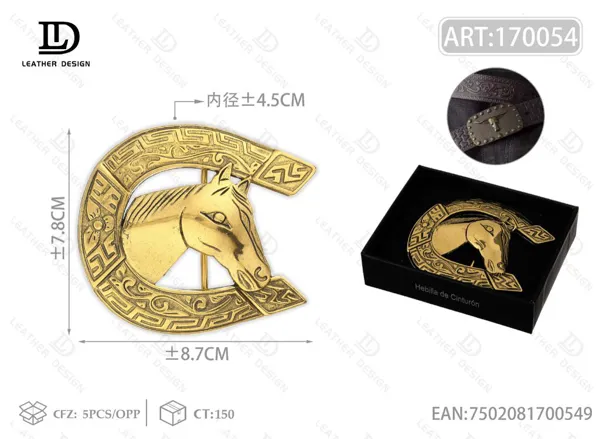 Hebilla grande de cinturón con cabeza de caballo