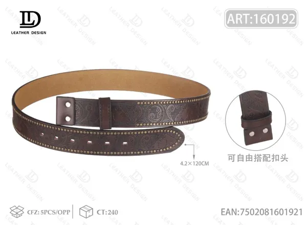 Correa de cinturón vaquera del oeste con cabeza de caballo y remaches 4.2 cm 120 cm