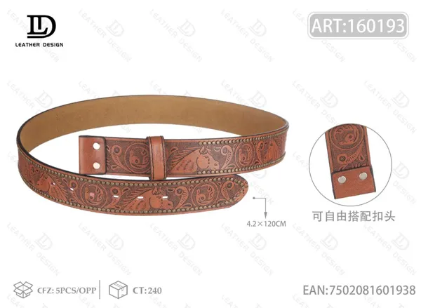 Correa de cinturón vaquera del oeste con cabeza de caballo y remaches 4.2 cm 120 cm