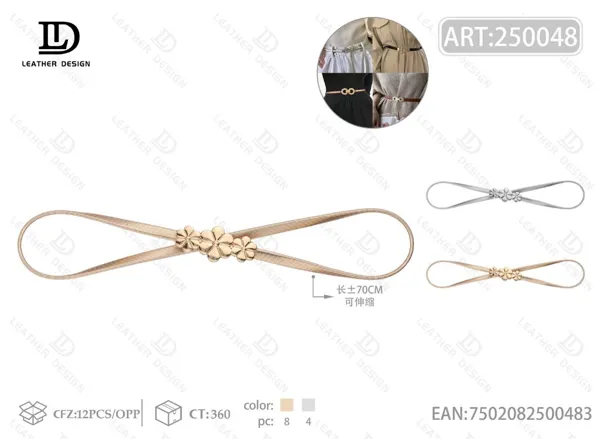 Cinturón cadena elástico liso de aleación para dama