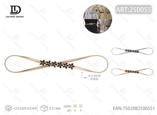 Cinturón cadena elástico liso de aleación para dama