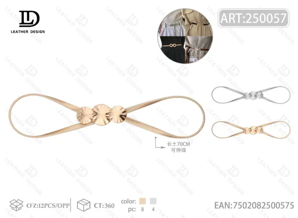 Cinturón cadena elástico liso de aleación para dama
