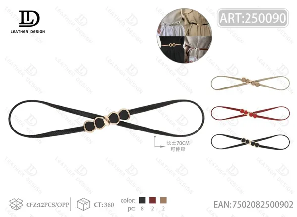 Cinturón elástico para dama de aleación