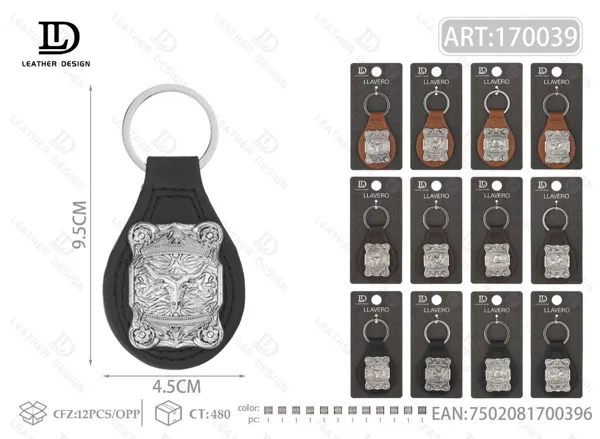 Llavero cuadrado de aleación de zinc