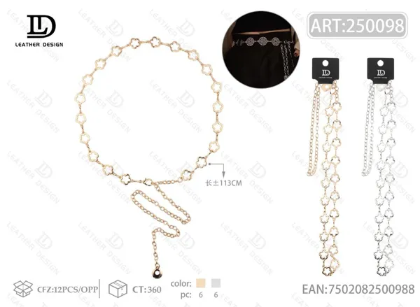 Cadena de cintura vintage de aleación de zinc para dama