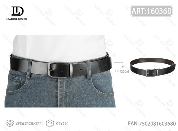 Cinturón para caballero con hebilla giratoria de aleación 4.0cm 125cm