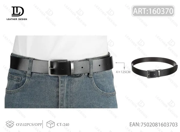 Cinturón para caballero con hebilla giratoria de aleación 4.0cm 125cm