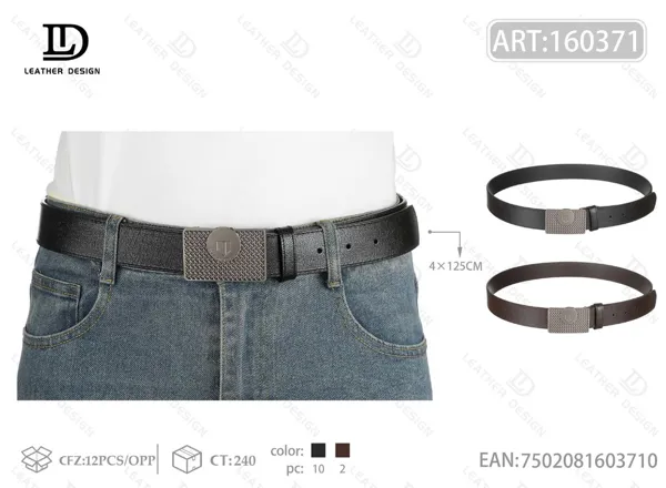 Cinturón para caballero con hebilla giratoria de aleación 4.0cm 125cm