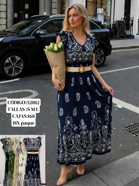Vestido estampado con cinturón