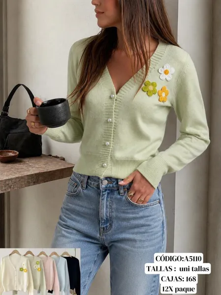Cardigan con flores