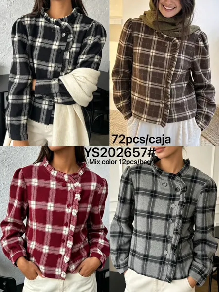 Blusa de cuadros con volantes